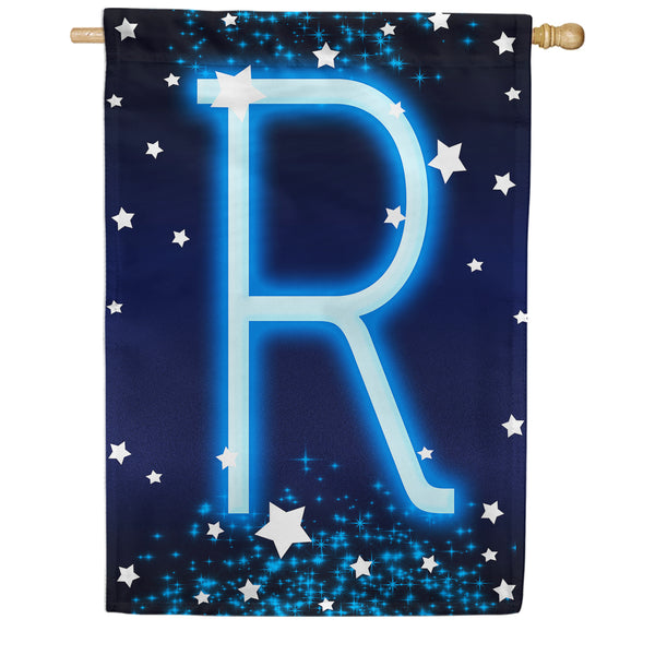 New Year Starlight Monogram House Flag