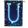 New Year Starlight Monogram House Flag