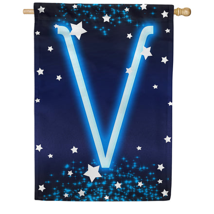 New Year Starlight Monogram House Flag