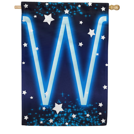 New Year Starlight Monogram House Flag