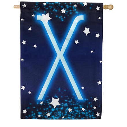 New Year Starlight Monogram House Flag