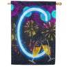 New Year Cheers Monogram House Flag