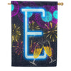 New Year Cheers Monogram House Flag