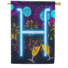 New Year Cheers Monogram House Flag