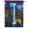 New Year Cheers Monogram House Flag