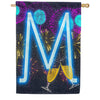 New Year Cheers Monogram House Flag