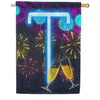 New Year Cheers Monogram House Flag