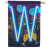 New Year Cheers Monogram House Flag