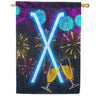 New Year Cheers Monogram House Flag