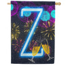 New Year Cheers Monogram House Flag