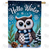 Hello Winter Owl House Flag