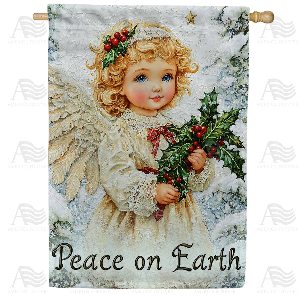 Christmas Angel Peace On Earth House Flag