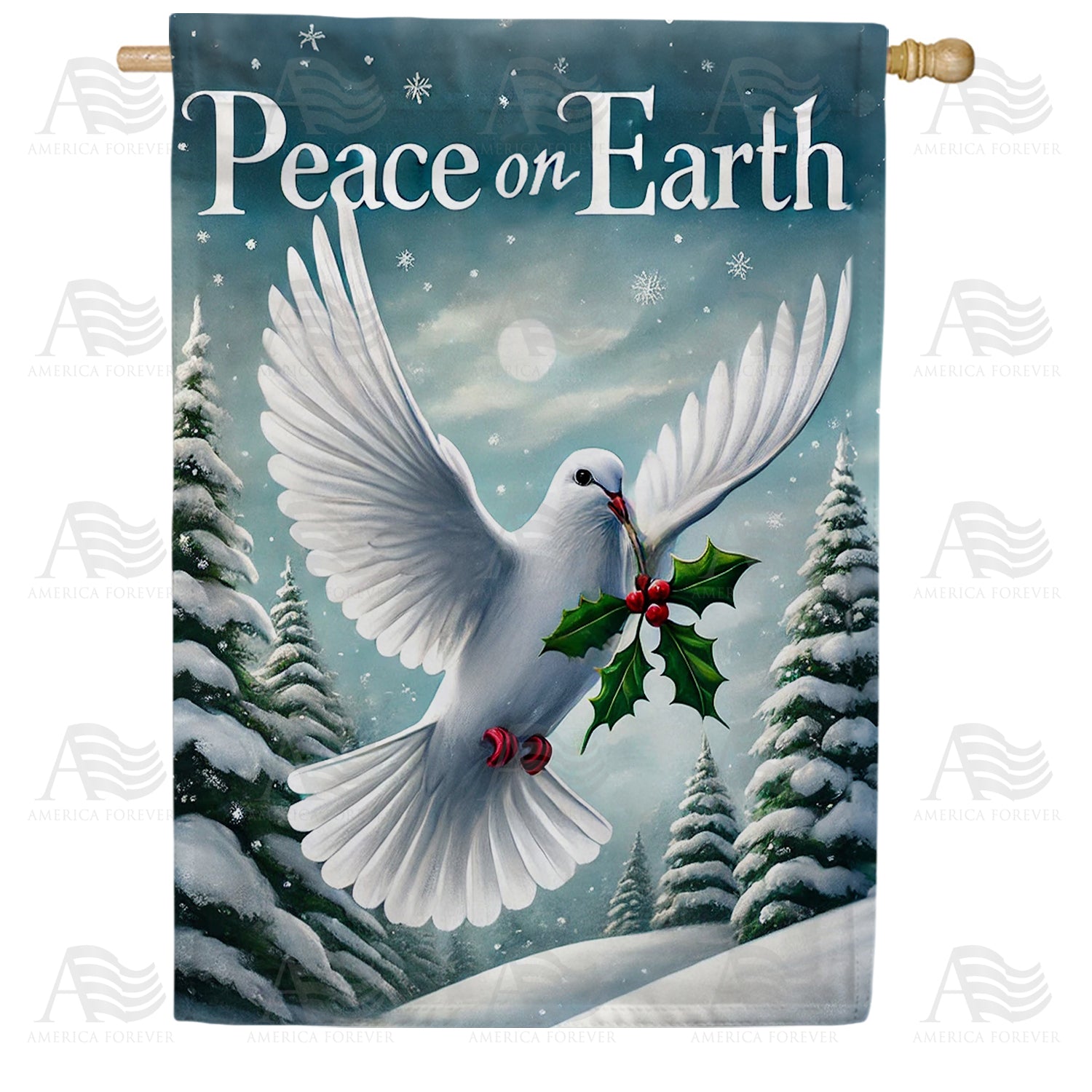 Peace Dove Christmas House Flag