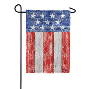 Toland Distressed Wood USA Garden Flag