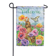 Toland Bunny Poppies Garden Flag