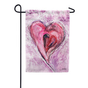 Toland Watercolor Heart Garden Flag