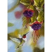 Toland Hummingbird & Fuchsias Garden Flag