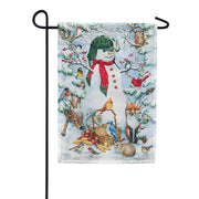 Toland Woodland Snowman Garden Flag