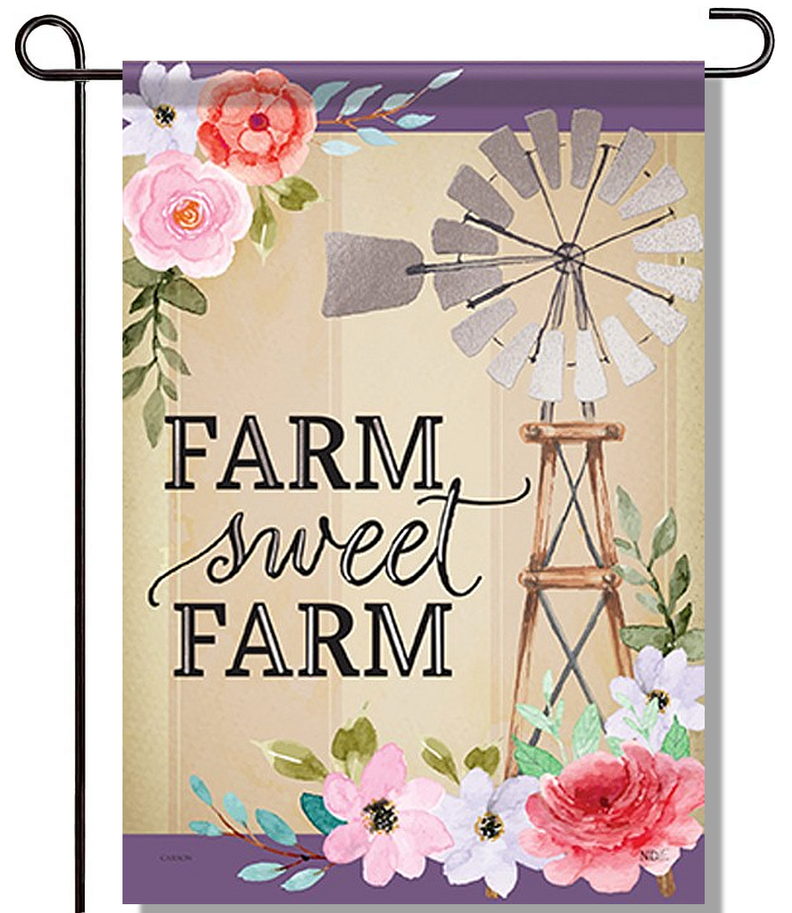 Windmill Floral Garden Flag