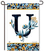 Indigo Elegance Monogram U Garden Flag