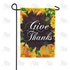 Give Thanks On Wood Grain Garden Flag