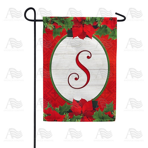 Red Poinsettia - Monogram S Garden Flag