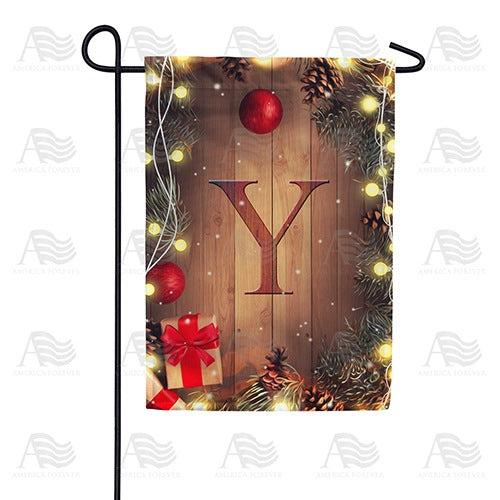 Wood Panel Lights - Monogram Y Garden Flag