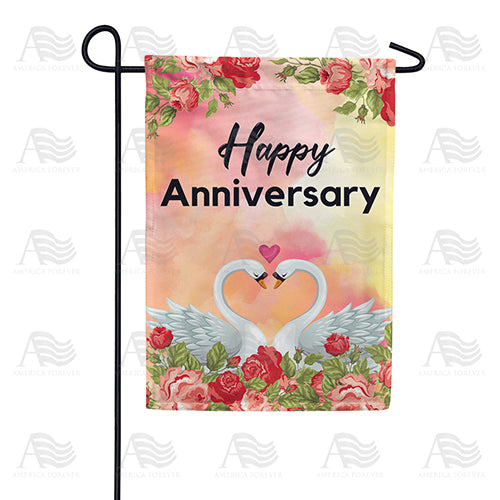 Anniversary Swans Garden Flag