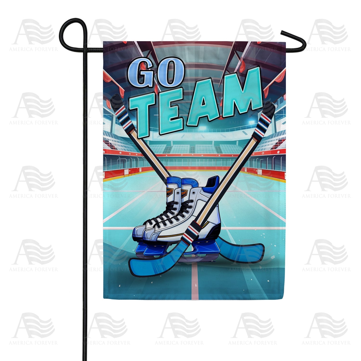 Ice Hockey Face Off Garden Flag