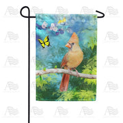 Oil Painting Cardinal Garden Flag