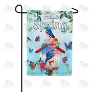 Spring Bluebird Birdhouse Garden Flag