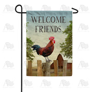 Friendly Rooster's Welcome Garden Flag