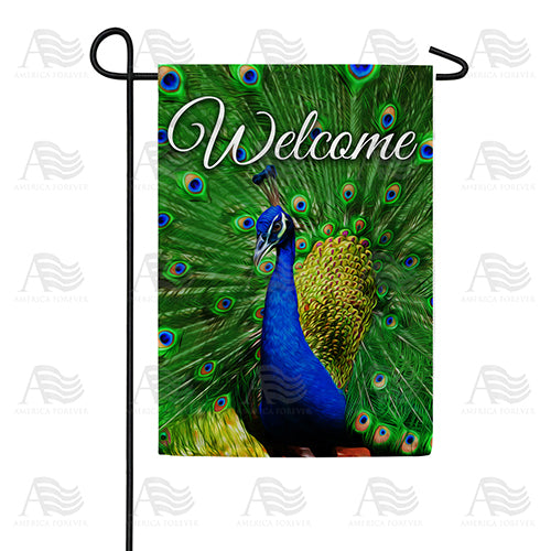 Proud Peacock Welcome Garden Flag Just For Fun Flags 0053