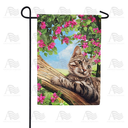 Cat Up A Tree Garden Flag