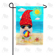 Beach Gnome Garden Flag