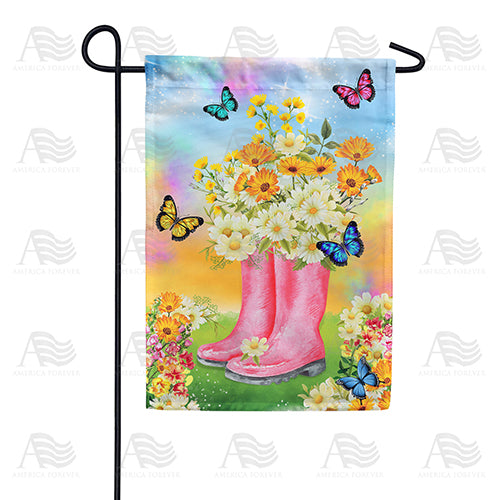 Boot Blooms Garden Flag