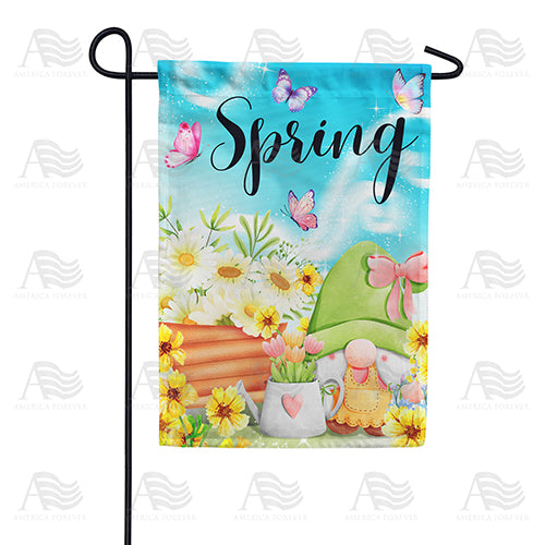 Green Thumb Gnome Garden Flag