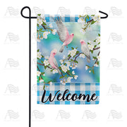 Birds & Blossoms Welcome Garden Flag