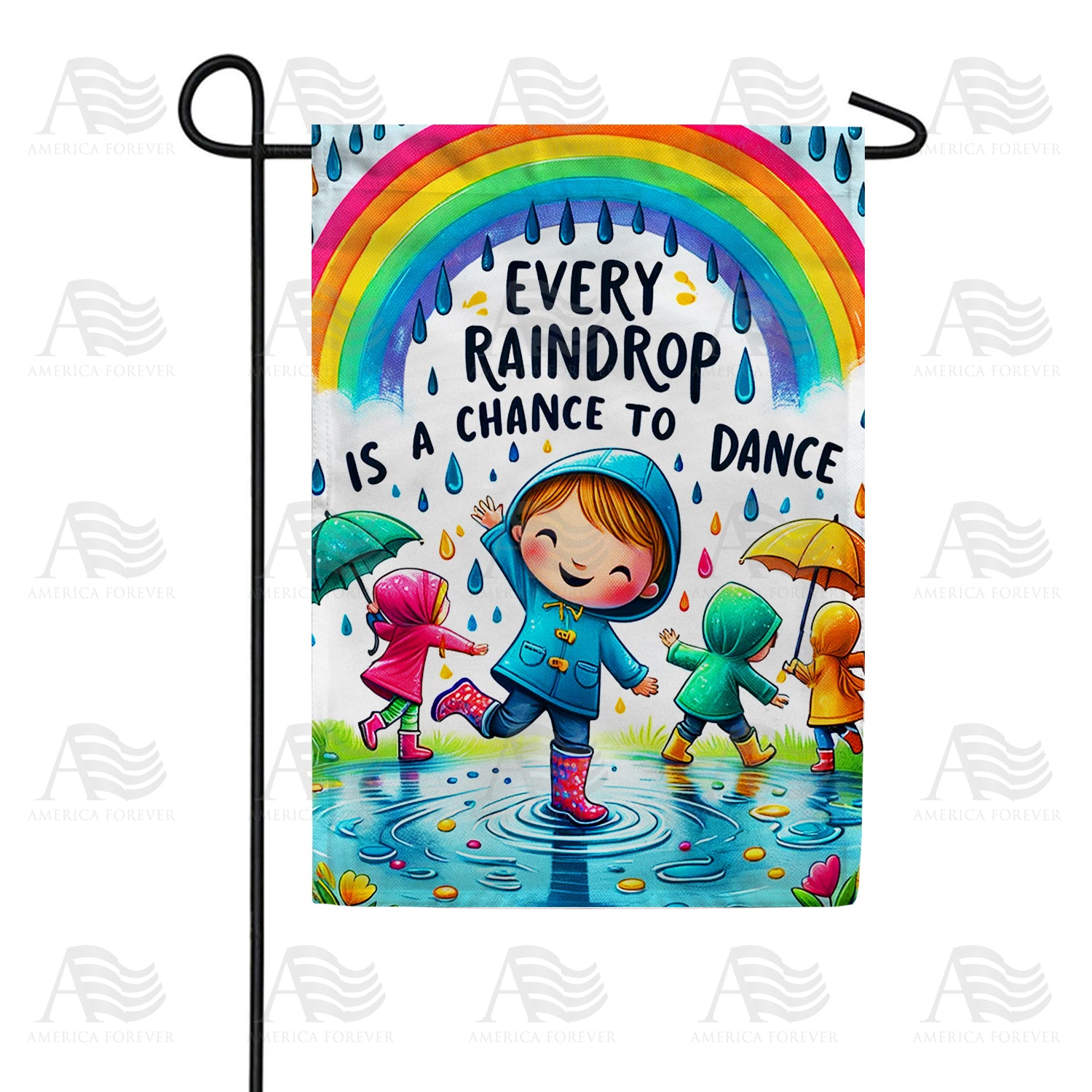 Joyful Raindrops Garden Flag