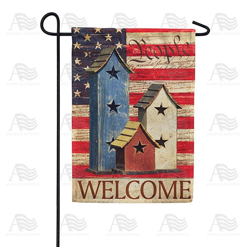 Americana Bird Houses Garden Flag