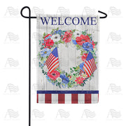 Patriotic Wreath Garden Flag