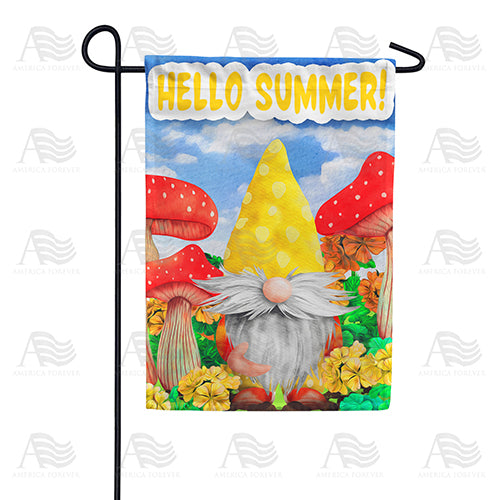 Summer Mushroom Gnome Garden Flag