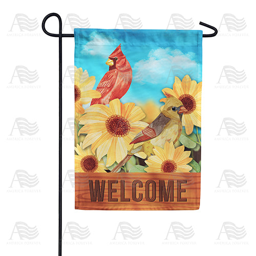 Cardinal Pair Welcome Garden Flag