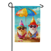 Gnome Beach Buddies Garden Flag