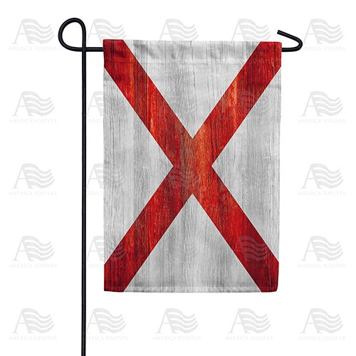 Alabama State Wood-Style Garden Flag