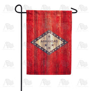 Arkansas State Wood-Style Garden Flag