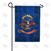 North Dakota State Wood-Style Garden Flag