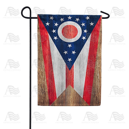 Ohio State Wood-Style Garden Flag