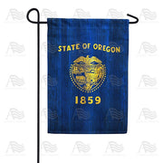 Oregon State Wood-Style Garden Flag