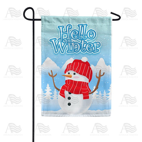 Snowman Greets Winter Garden Flag